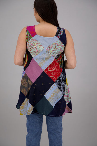 Bohemian Patchwork Umbrella Dress PAT-3268