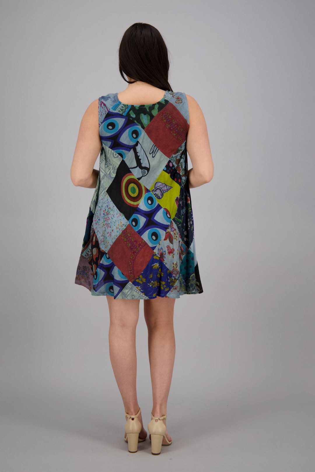 Bohemian Patchwork Umbrella Dress PAT-3268