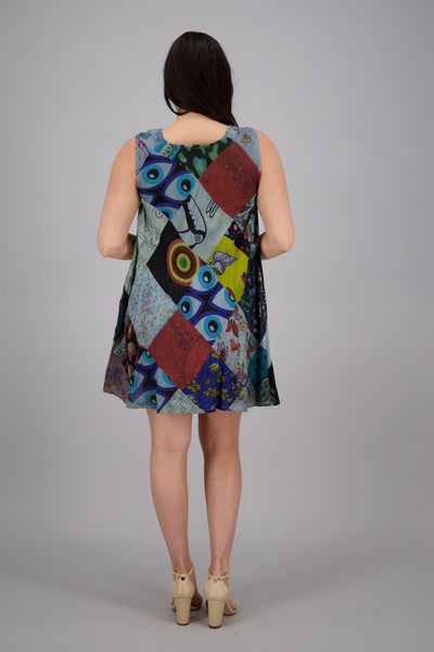 Bohemian Patchwork Umbrella Dress PAT-3268