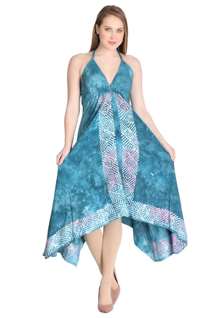 Border Print Scarf Dress D21567