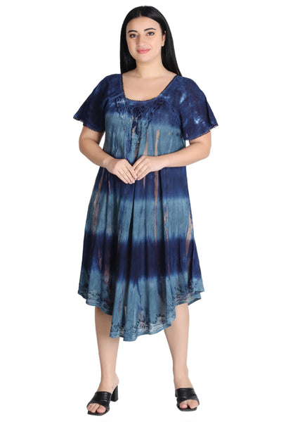 Cap Sleeve Tie Dye Dress 482162-SLVD