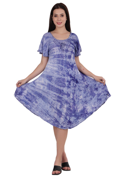 Cap Sleeve Tie Dye Dress 482165-SLVD