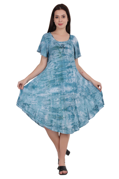 Cap Sleeve Tie Dye Dress 482165-SLVD