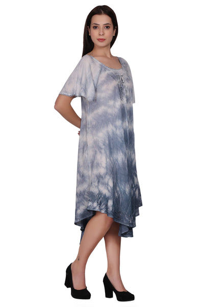 Cap Sleeve Tie Dye Dress 482210-SLVD
