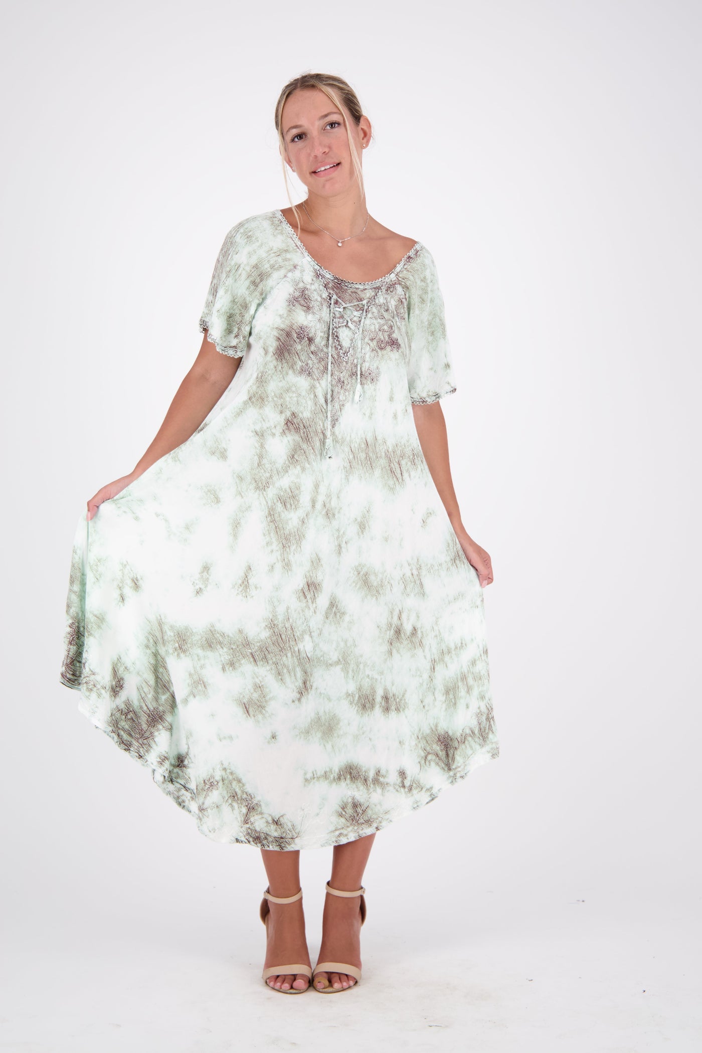 Cap Sleeve Tie Dye House Dress 522146SLV