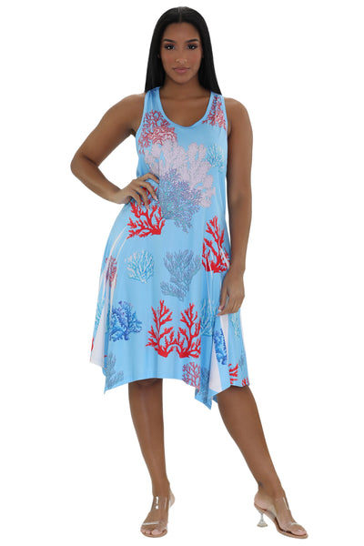 Coral Reef Print Beach Dress 21234