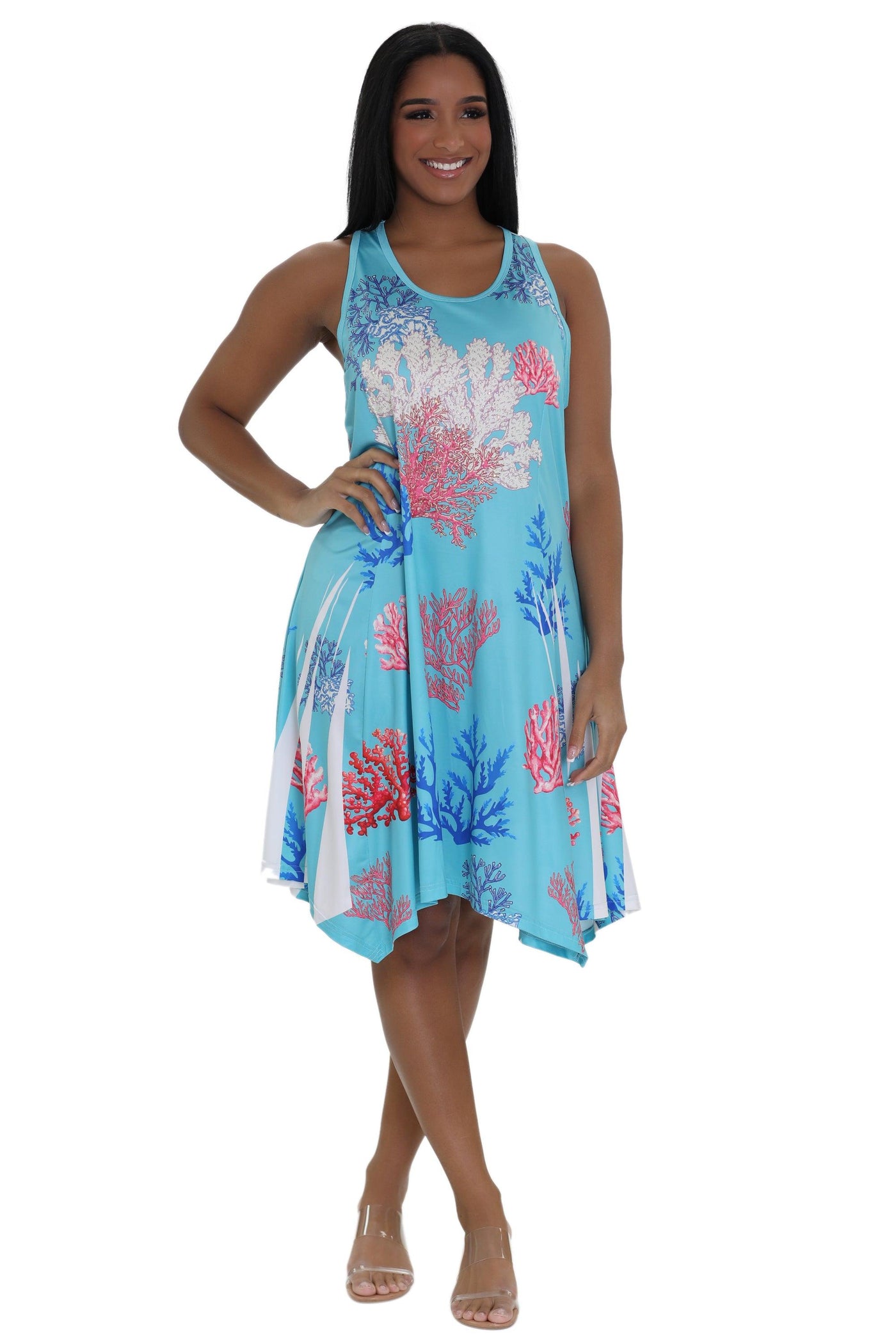 Coral Reef Print Beach Dress 21234