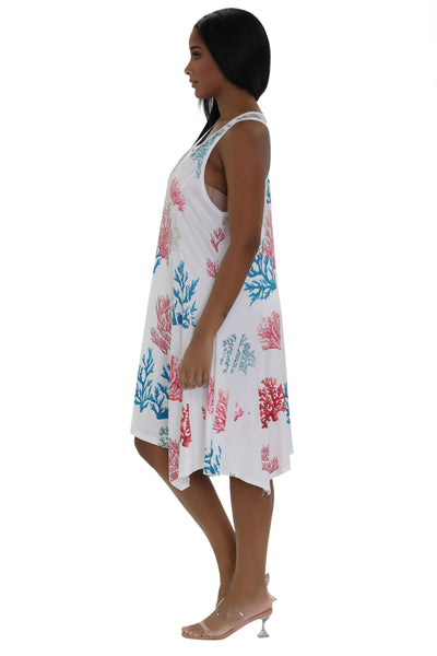 Coral Reef Print Beach Dress 21234