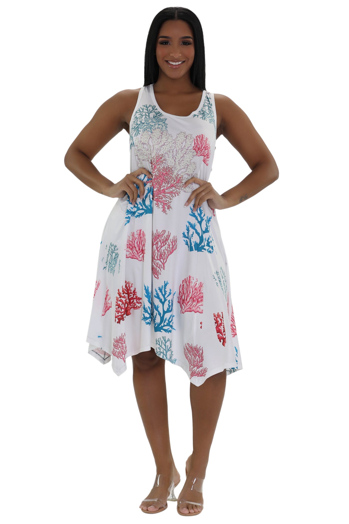 Coral Reef Print Beach Dress 21234