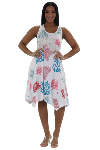 Coral Reef Print Beach Dress 21234
