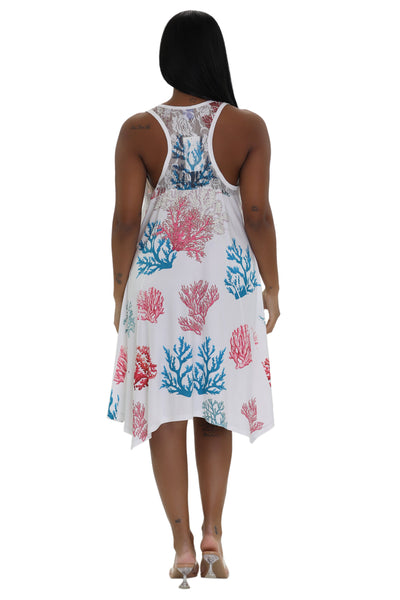 Coral Reef Print Beach Dress 21234