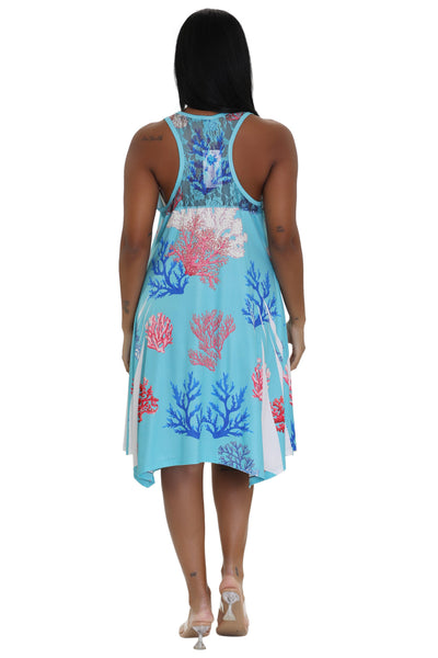 Coral Reef Print Beach Dress 21234
