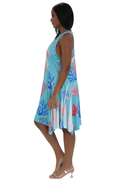Coral Reef Print Beach Dress 21234
