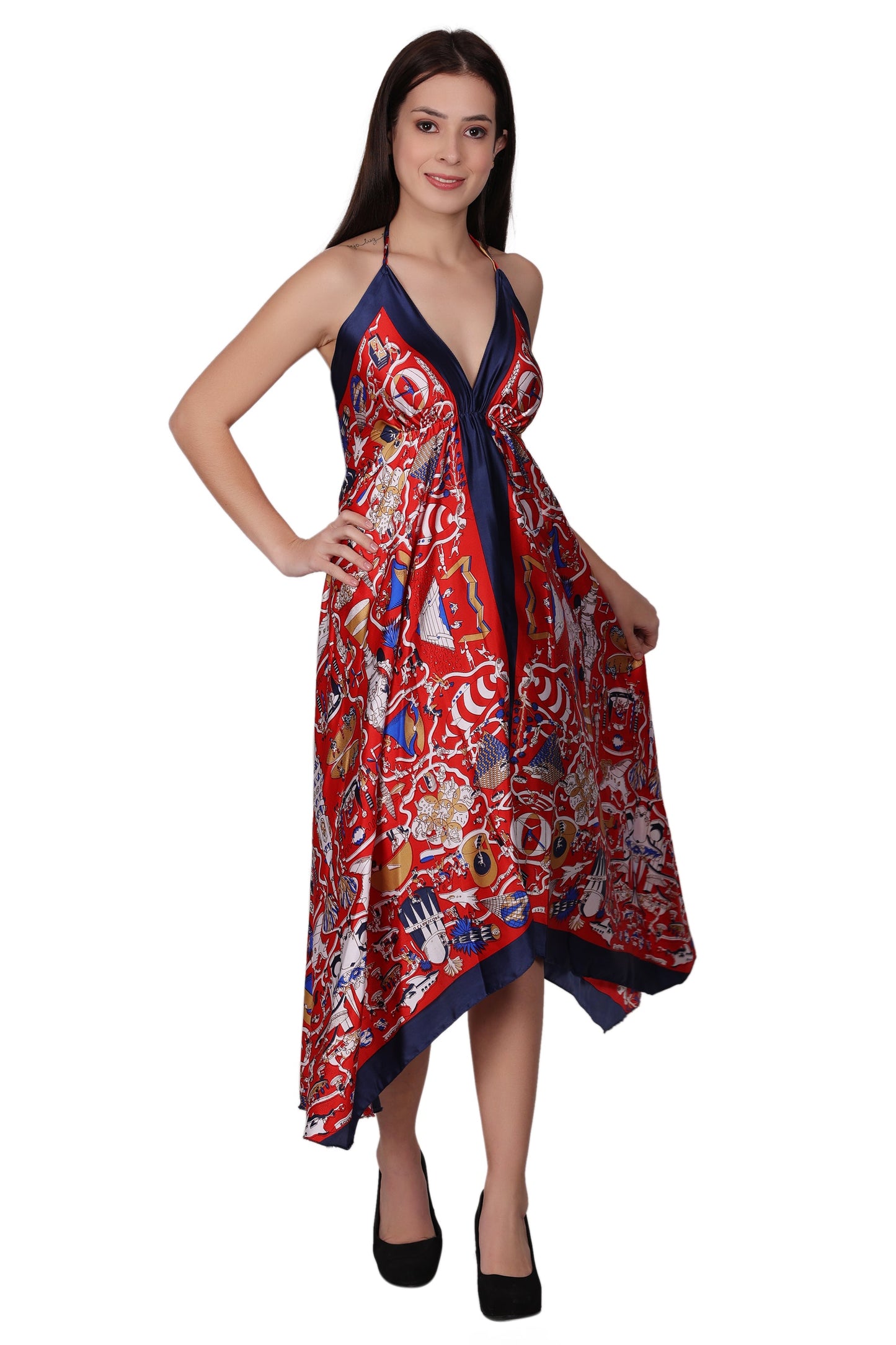 Digital Print Scarf Dress 8806