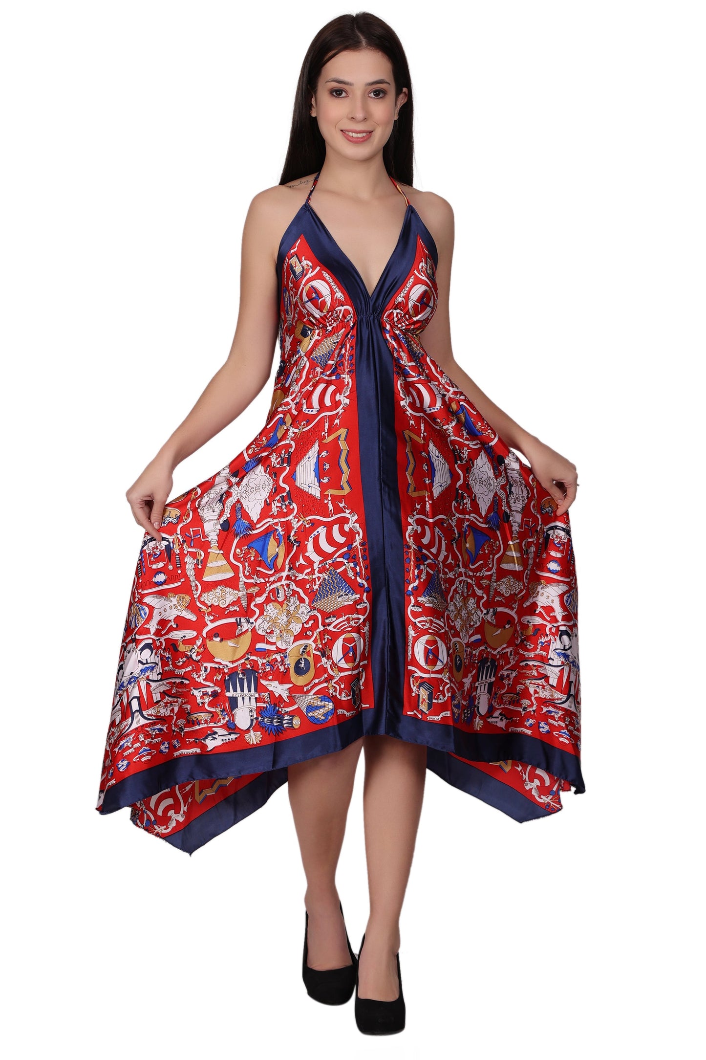 Digital Print Scarf Dress 8806