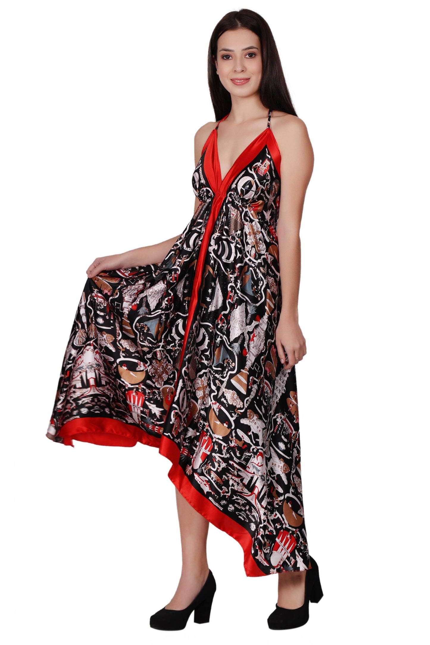 Digital Print Scarf Dress 8806