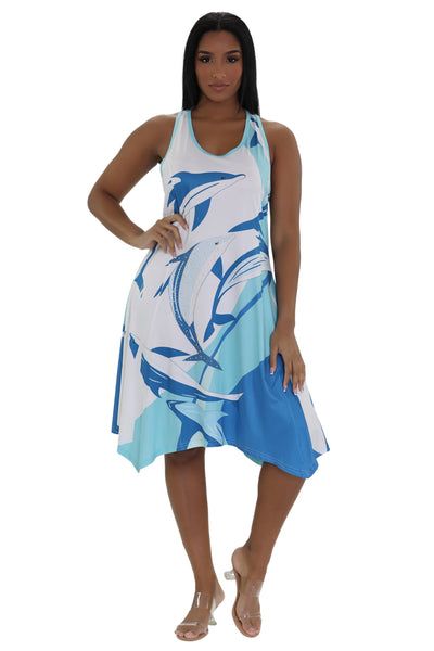 Dolphin Print Resort Dress 21228