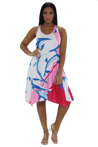 Dolphin Print Resort Dress 21228