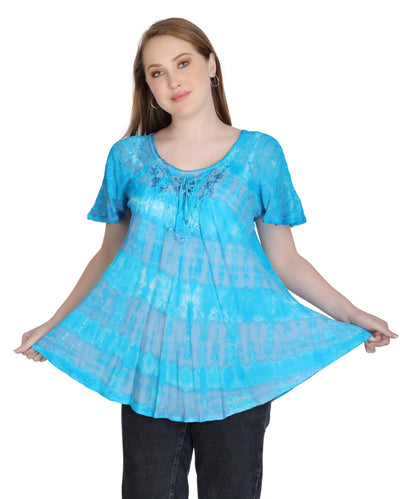 Double Washed Tie Dye Blouse 302136