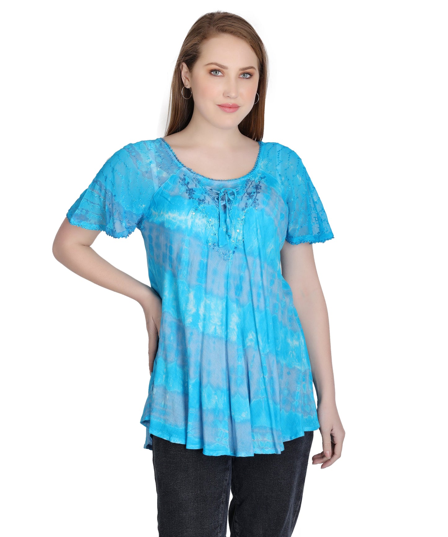 Double Washed Tie Dye Blouse 302136