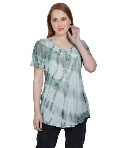 Double Washed Tie Dye Blouse 302136