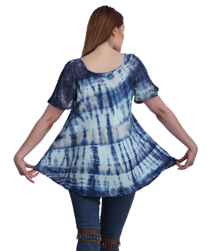 Double Washed Tie Dye Blouse 302136