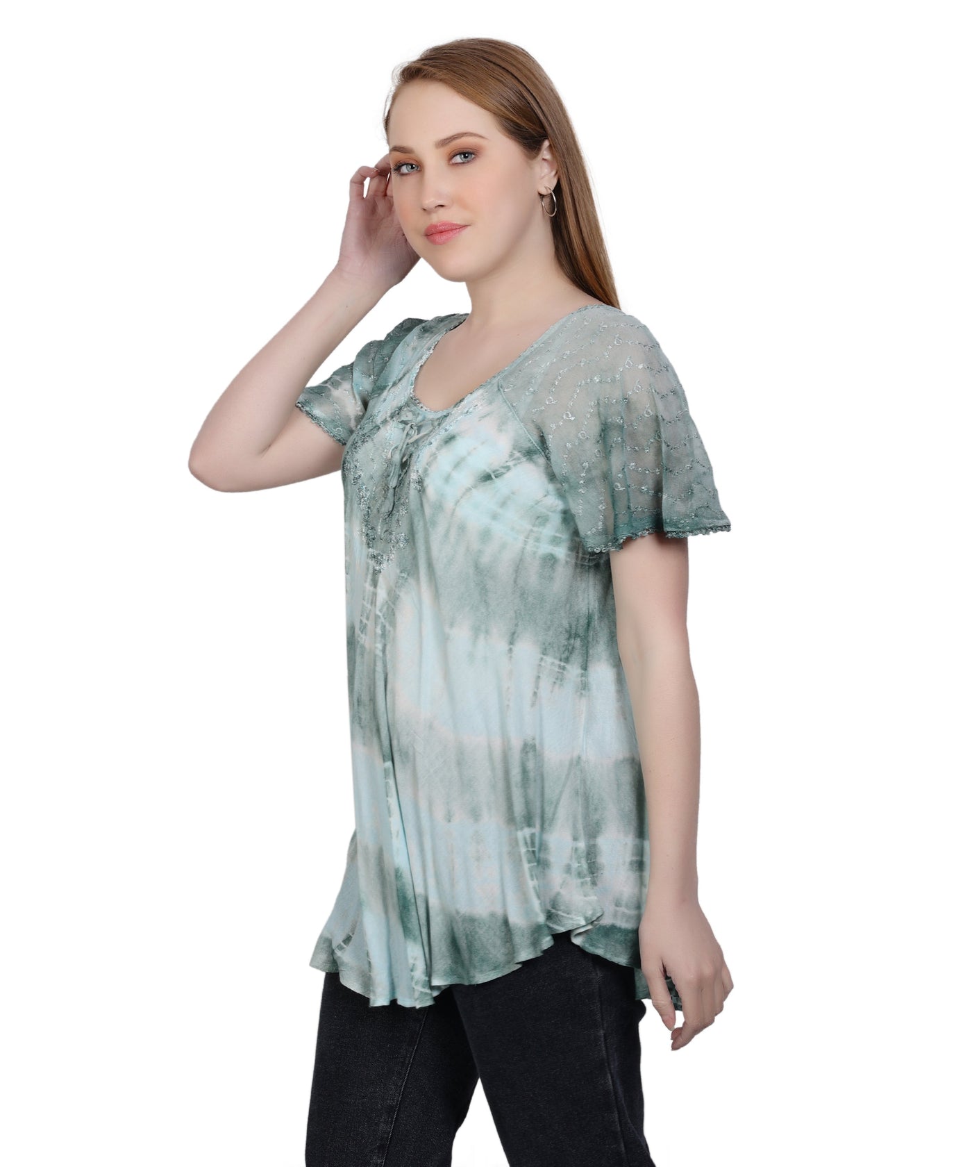 Double Washed Tie Dye Blouse 302136