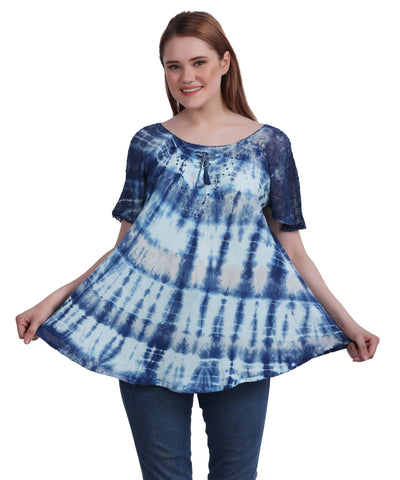 Double Washed Tie Dye Blouse 302136