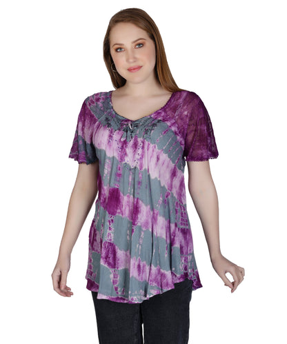 Double Washed Tie Dye Blouse 302136