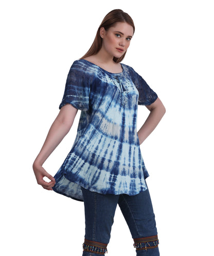 Double Washed Tie Dye Blouse 302136