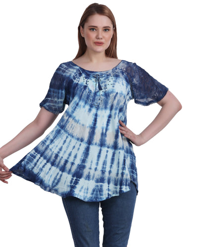 Double Washed Tie Dye Blouse 302136