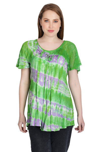 Double Washed Tie Dye Blouse 302136