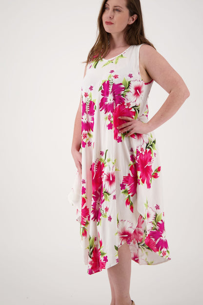 Floral Print Beach Dress One Size Fits Most TH-2501