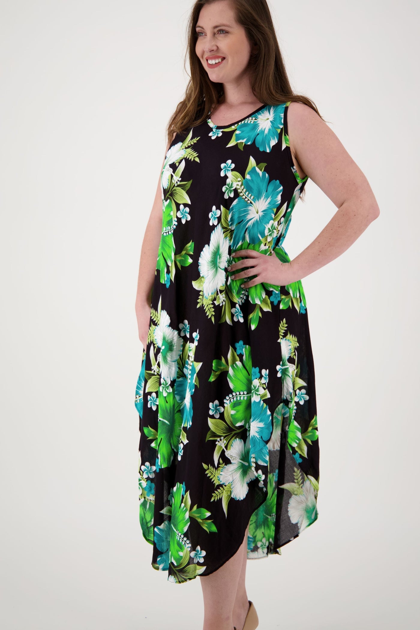 Floral Print Beach Dress One Size Fits Most TH-2501