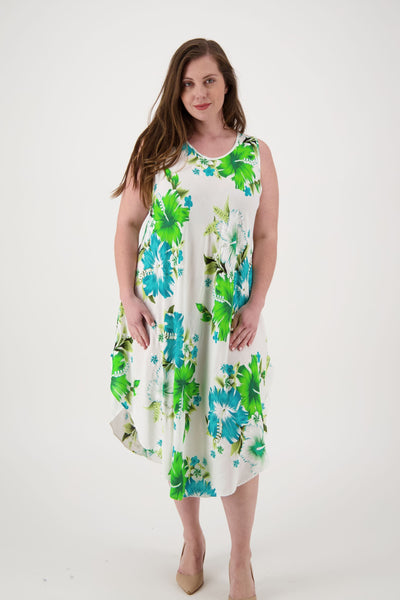 Floral Print Beach Dress One Size Fits Most TH-2501