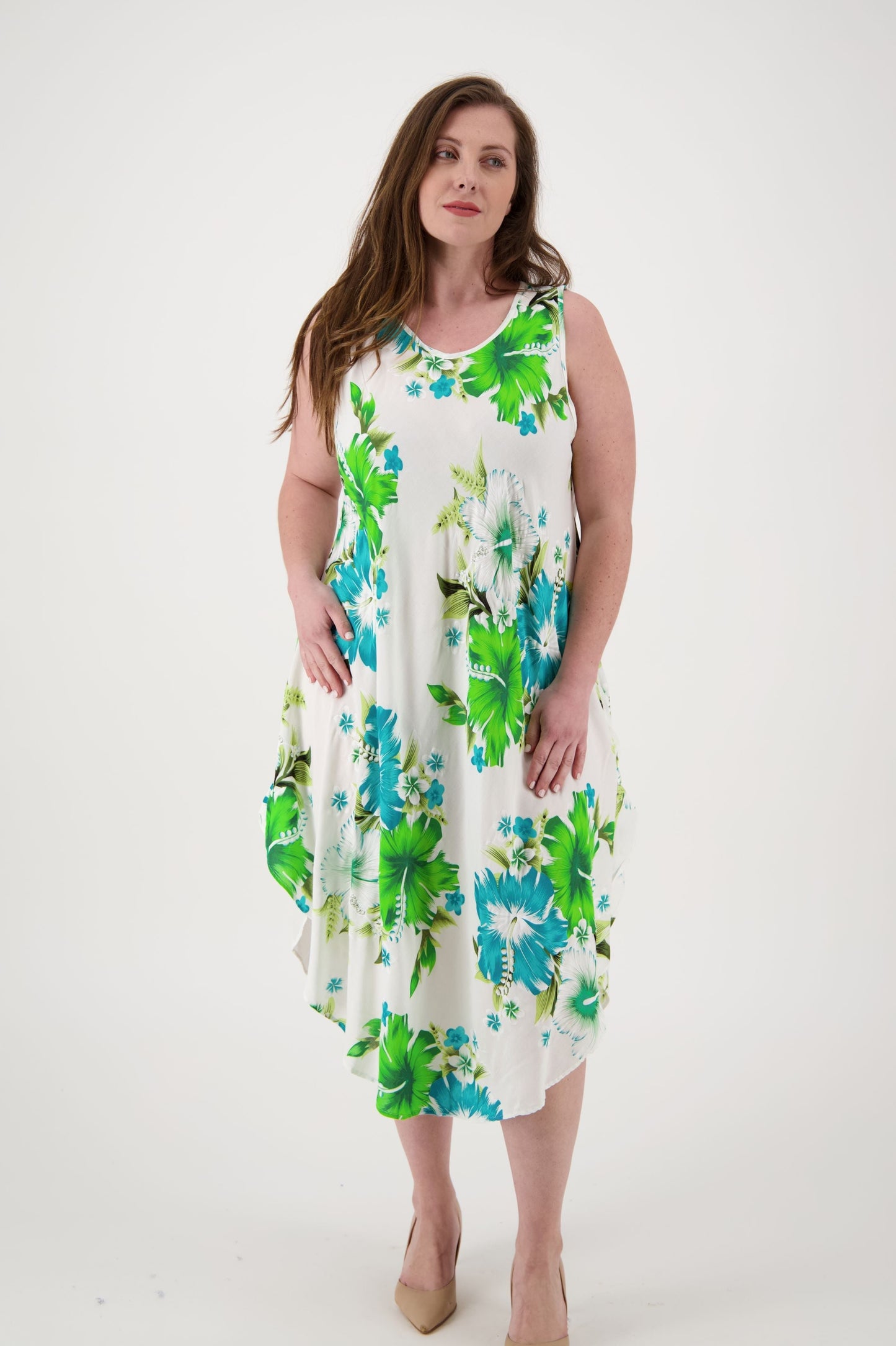 Floral Print Beach Dress One Size Fits Most TH-2501