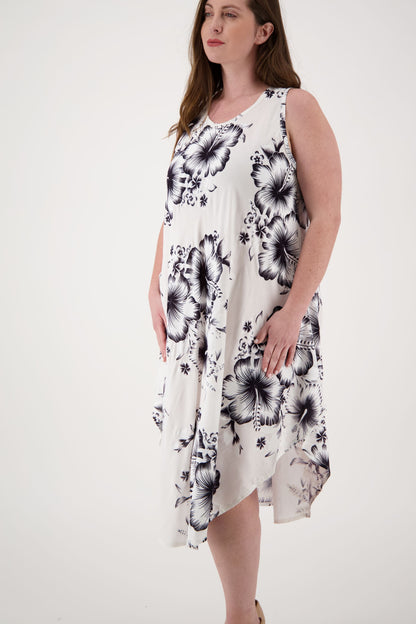 Floral Print Beach Dress One Size Fits Most TH-2501