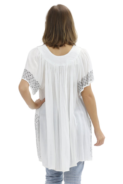 Geometric Border Print Blouse 94