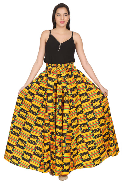 Kente Print Long Maxi Skirt 16317-611