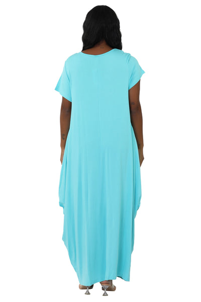 Long "Faith" Knitted Short Sleeve Dress 6666