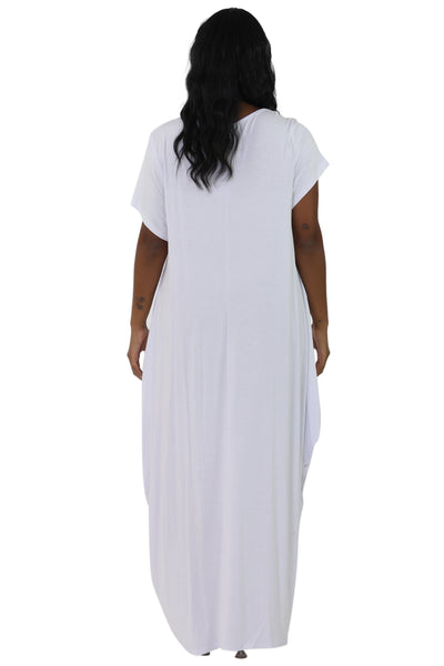 Long "Faith" Knitted Short Sleeve Dress 6666