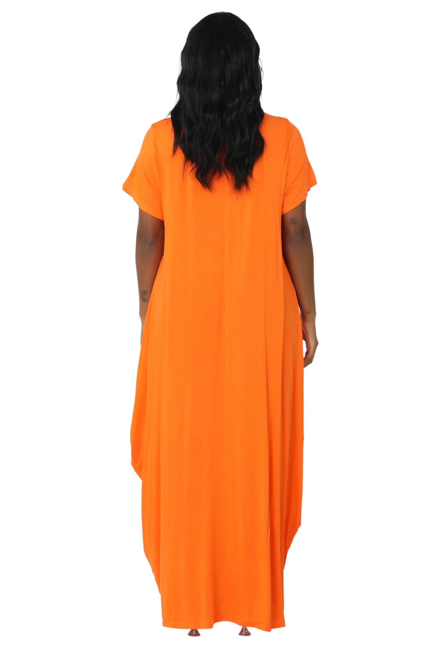 Long "Faith" Knitted Short Sleeve Dress 6666