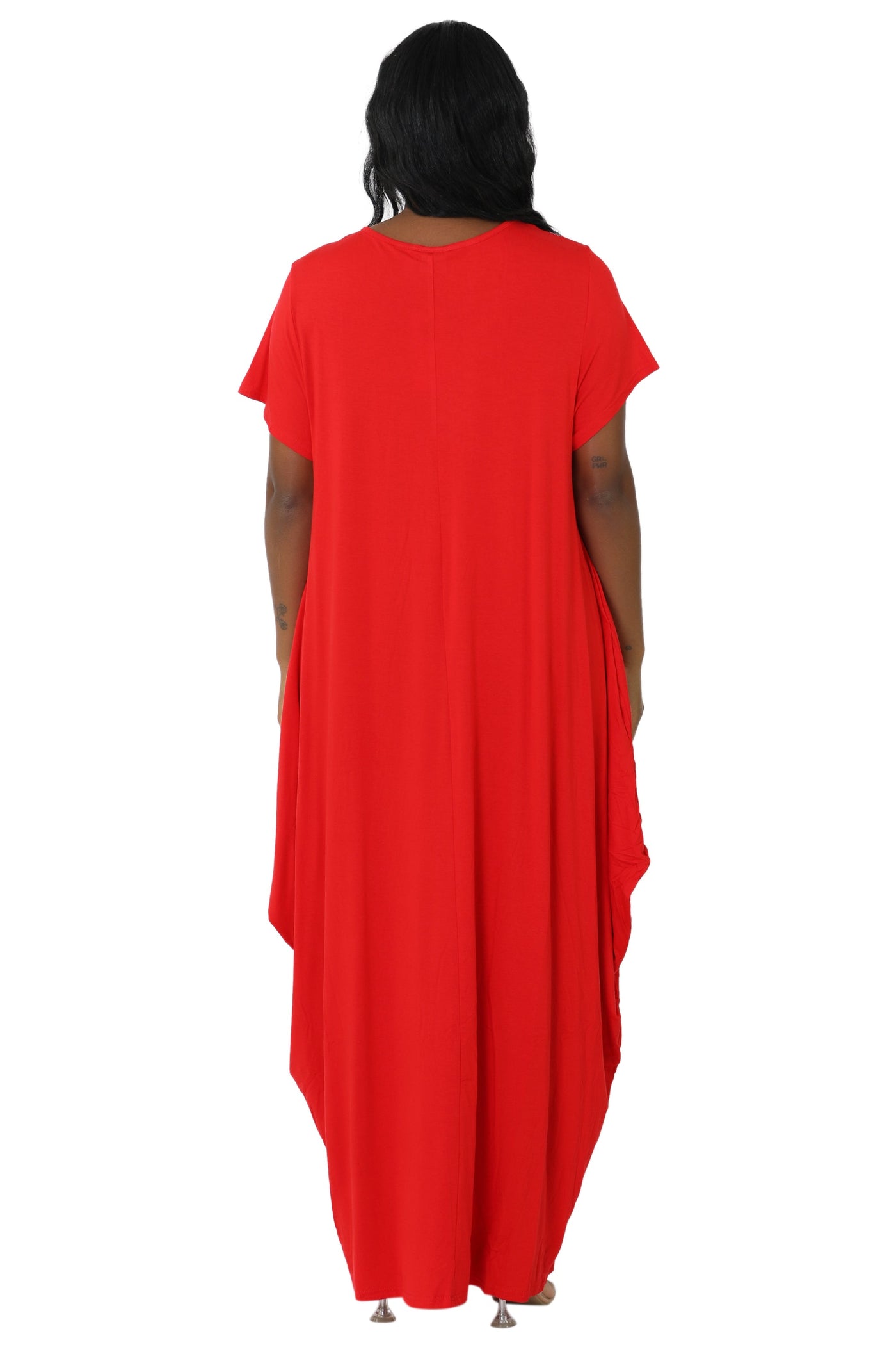 Long "Faith" Knitted Short Sleeve Dress 6666