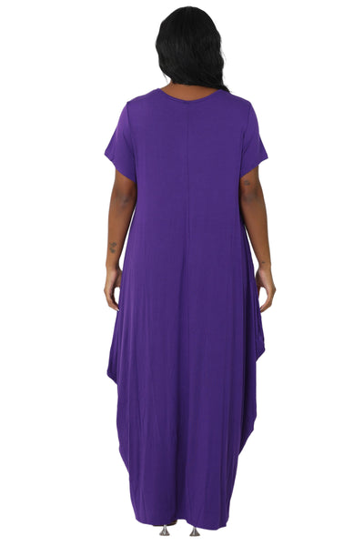 Long "Faith" Knitted Short Sleeve Dress 6666