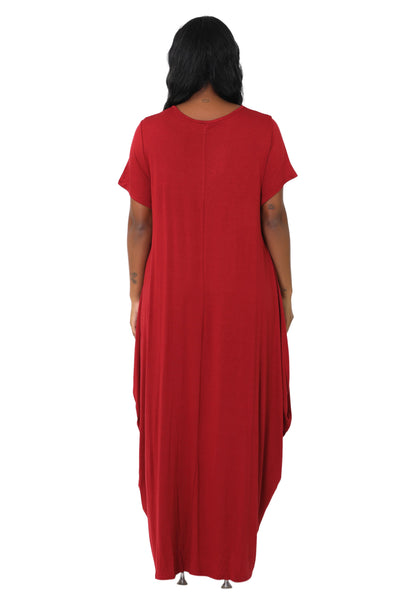 Long "Faith" Knitted Short Sleeve Dress 6666