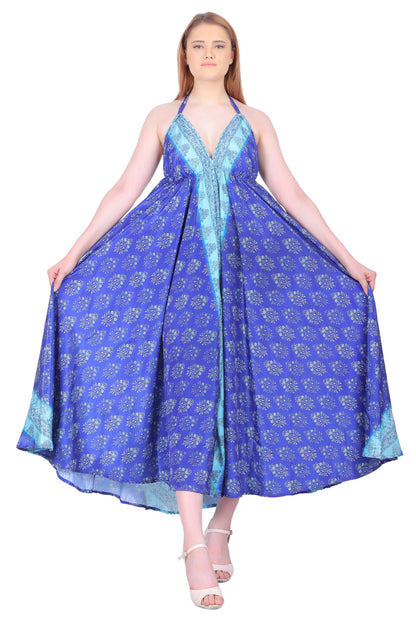 Long Silk Halter Top Dress AB23007