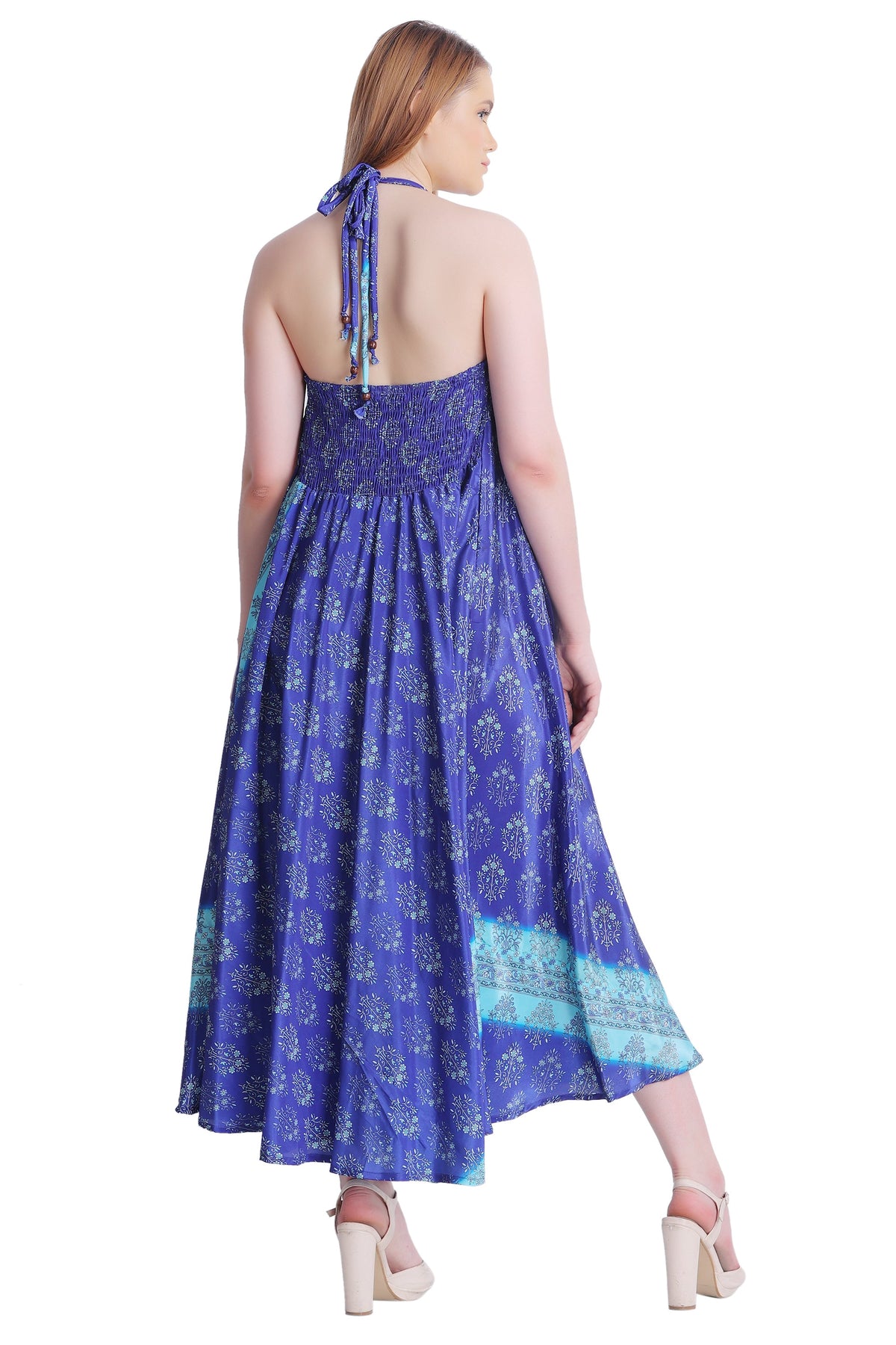 Long Silk Halter Top Dress AB23007