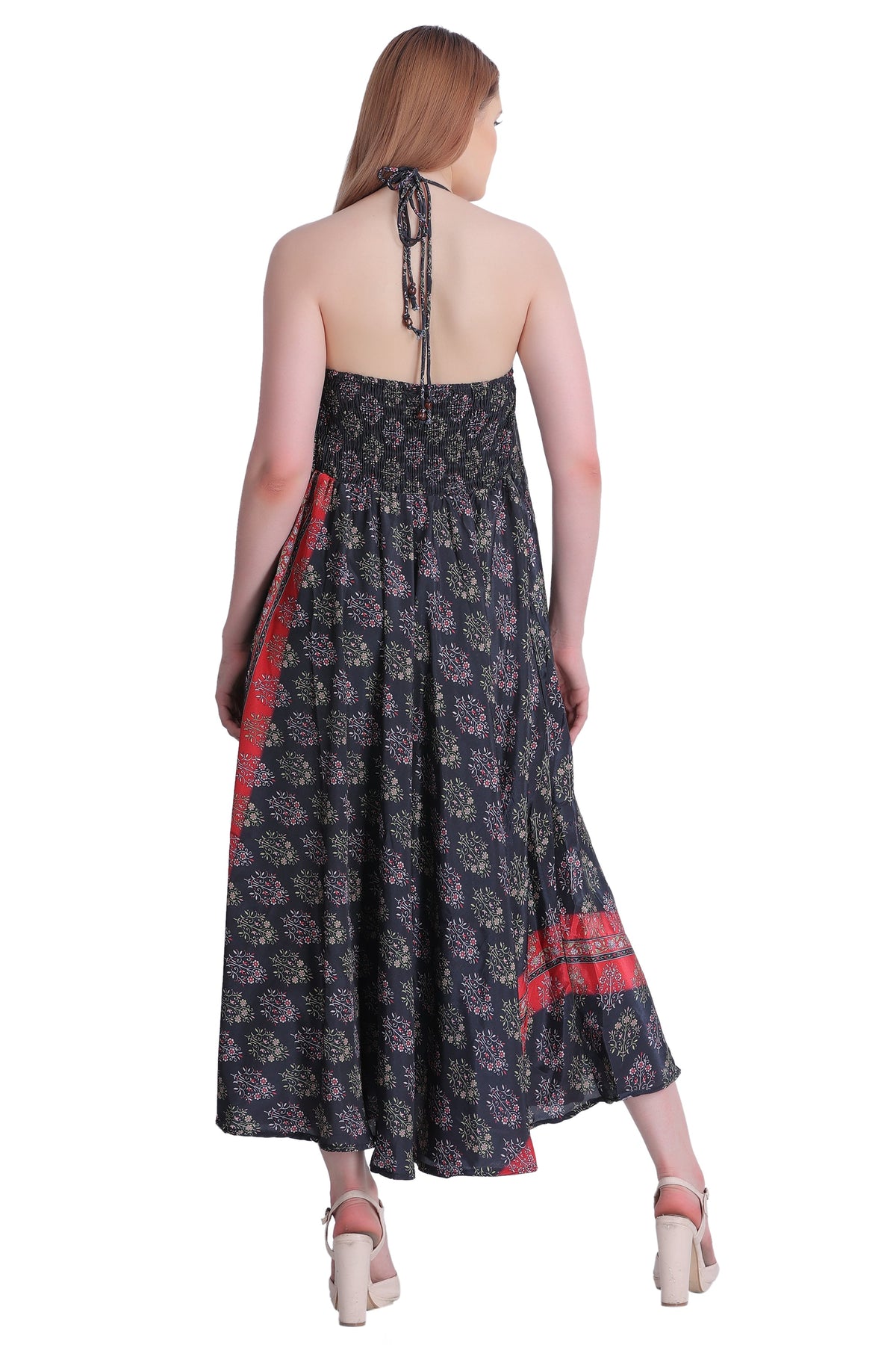 Long Silk Halter Top Dress AB23007