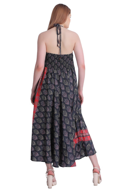 Long Silk Halter Top Dress AB23007