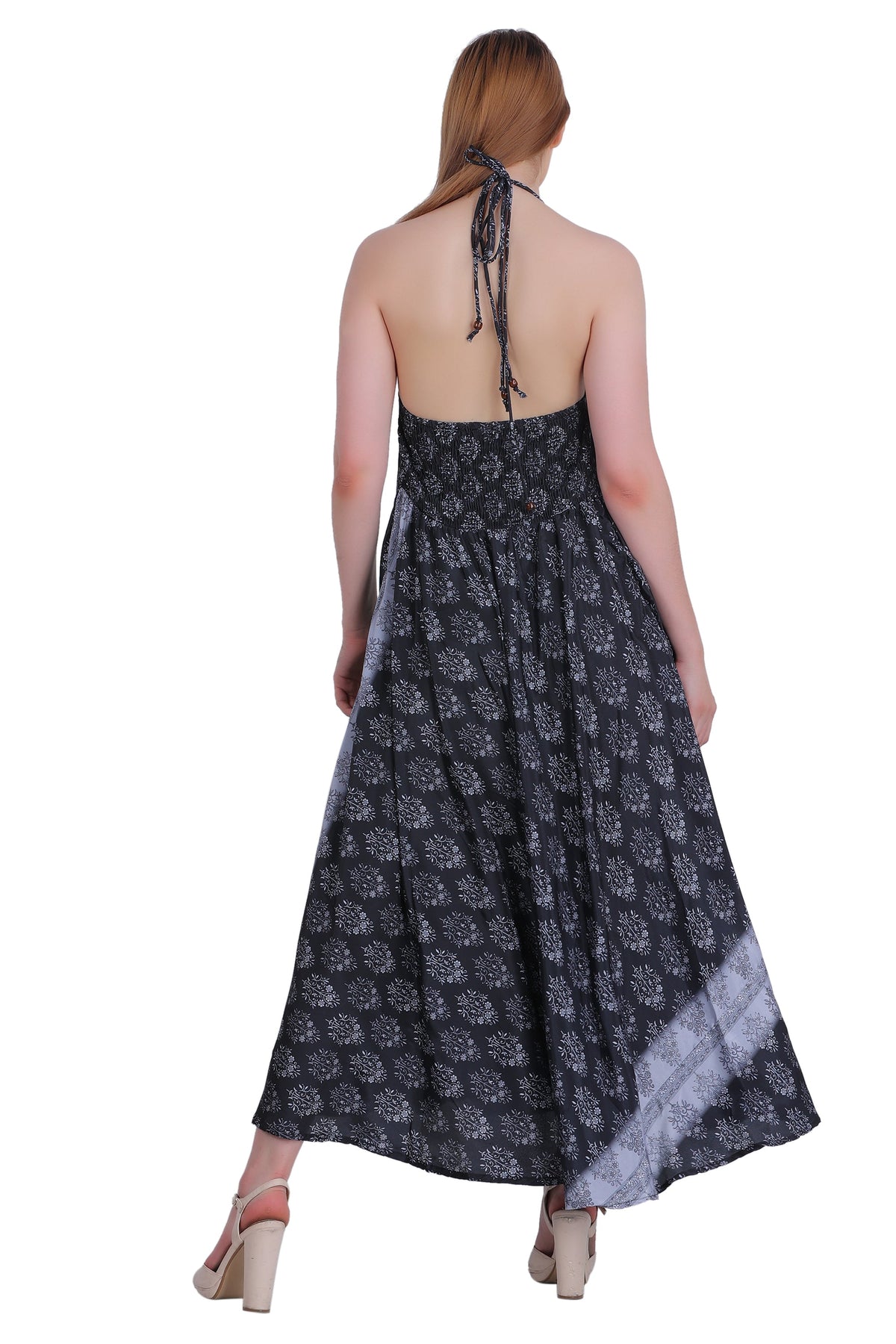 Long Silk Halter Top Dress AB23007